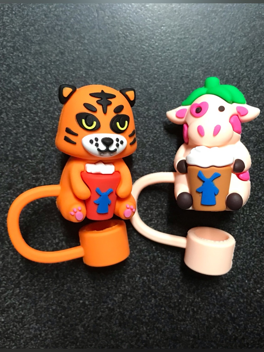 Dutch Bros. Straw Toppers 2 Pack Tai the Tiger and Bessy the Cow